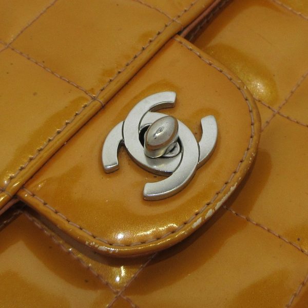 37925740 10 Chanel Chocolate Bar Shoulder Bag Enamel Lambskin Orange