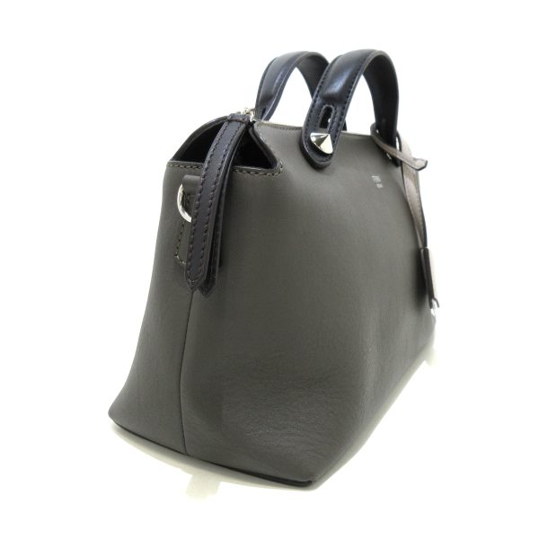 37926335 2 Fendi Visible Handbag Dark Gray Black Leather