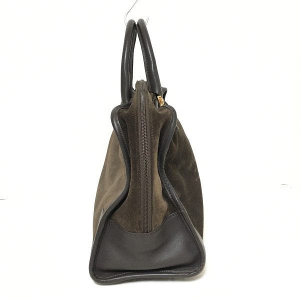 37926836 2 Loewe Amazona Handbag Suede Leather Dark Brown