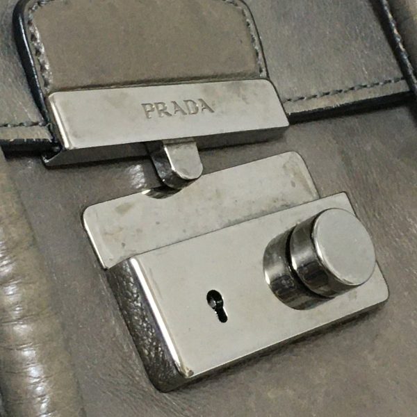 37926846 10 Prada Handbag Leather Gray