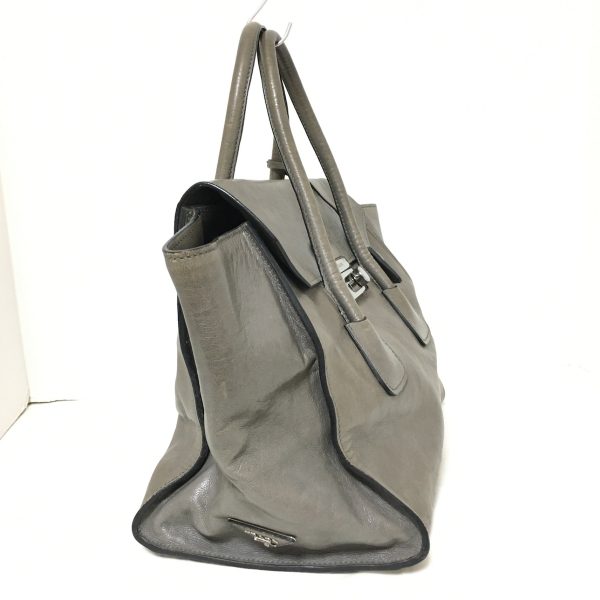 37926846 2 Prada Handbag Leather Gray