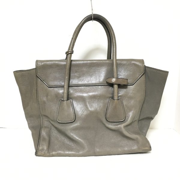 37926846 3 Prada Handbag Leather Gray