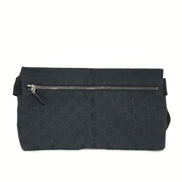 37926861 3 Gucci GG Pattern Jacquard Leather Waist Pouch Black