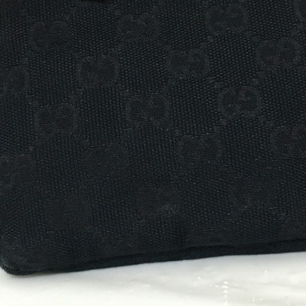 37926861 9 Gucci GG Pattern Jacquard Leather Waist Pouch Black