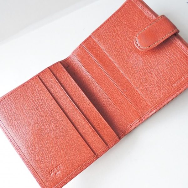 37926994 3 Loewe Velazquez W Hook Wallet Leather Red Brown