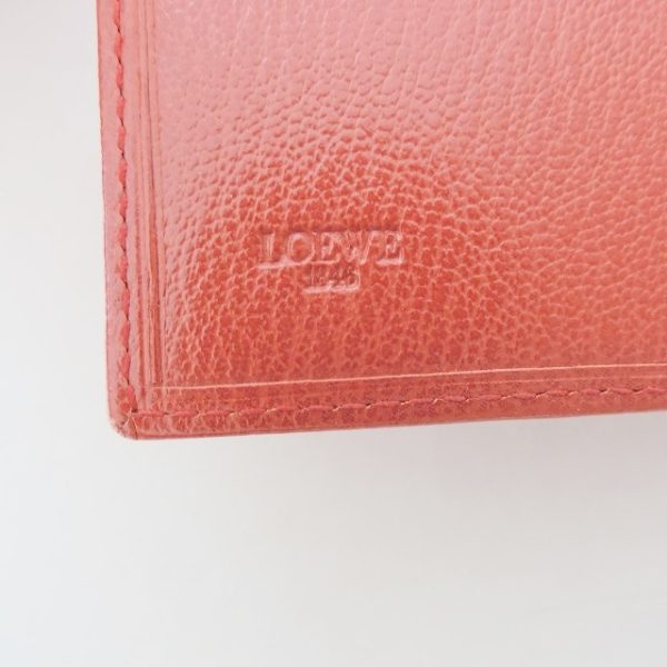 37926994 5 Loewe Velazquez W Hook Wallet Leather Red Brown