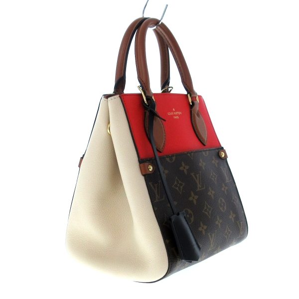 37927236 2 Louis Vuitton Fold Tote Monogram Canvas Calf Leather Tote Bag Creme Noir