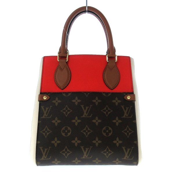 37927236 3 Louis Vuitton Fold Tote Monogram Canvas Calf Leather Tote Bag Creme Noir