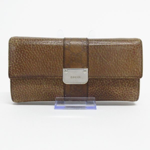 37928858 1 Gucci Shimaline Leather Long Wallet Brown