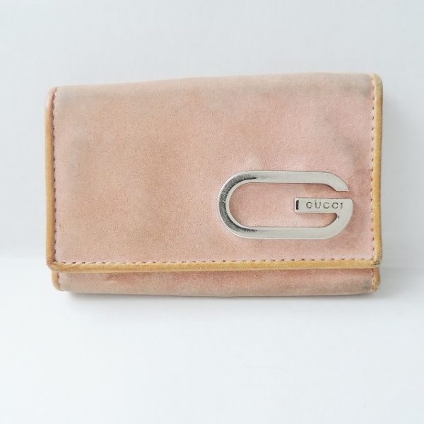 37930358 1 Gucci Key Case 6 Hooks Suede Metal Pink Silver