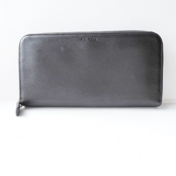 37930902 1 Prada Long Wallet Leather Black