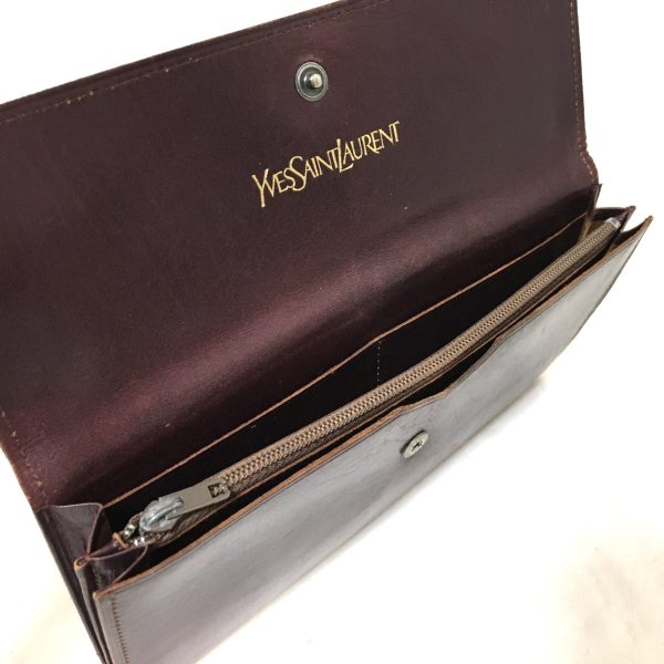 37931449 3 Yves Saint Laurent Embossed Leather Long Wallet Bordeaux