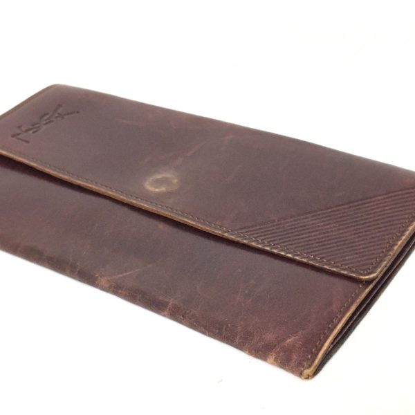 37931449 8 Yves Saint Laurent Embossed Leather Long Wallet Bordeaux