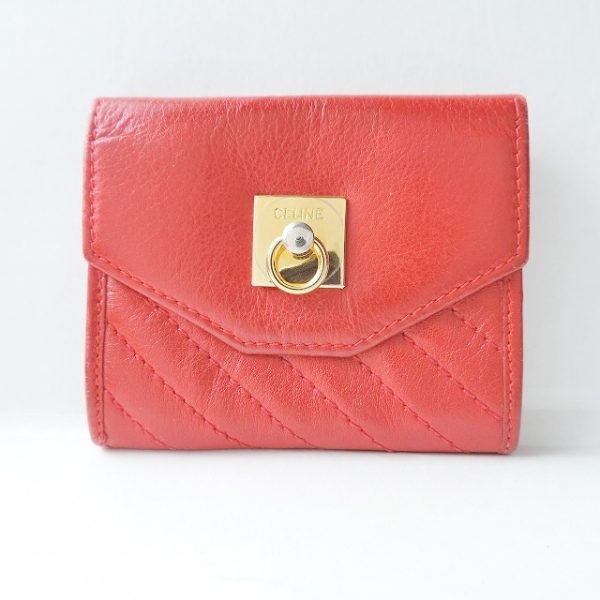 37932462 1 Celine Gancini Coin Case Leather Red