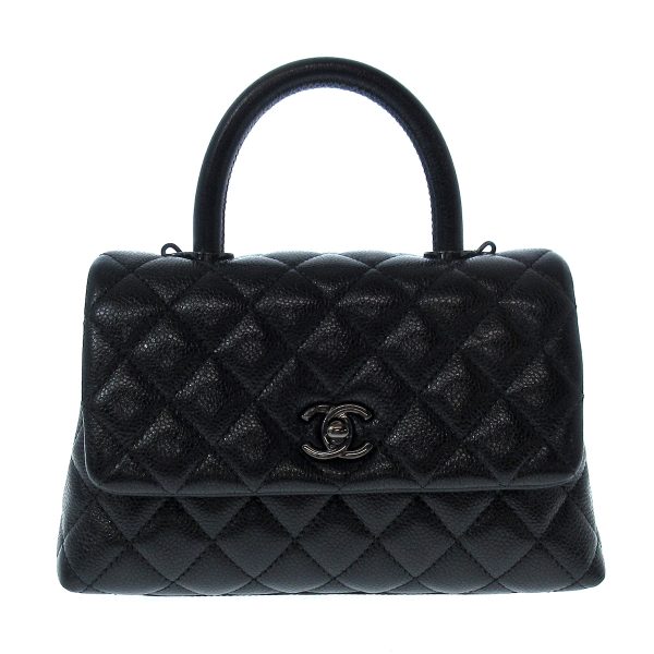 37932840 1 Chanel Small Top Handle Flap Bag Caviar Skin Black