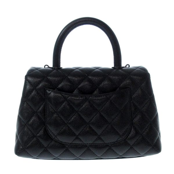 37932840 3 Chanel Small Top Handle Flap Bag Caviar Skin Black