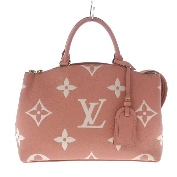 37940371 1 Louis Vuitton Petit Palais Monogram Empreinte Leather Handbag Rose Trianon Creme