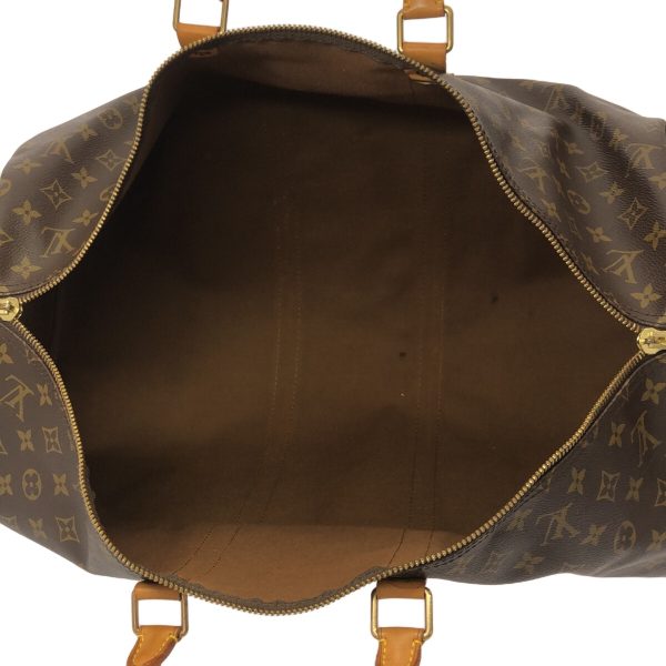 37940491 6 Louis Vuitton Keepall Bandouliere Monogram Canvas Boston Bag Brown