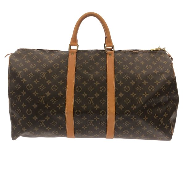 37940492 3 Louis Vuitton Keepall Monogram Canvas Boston Bag Brown