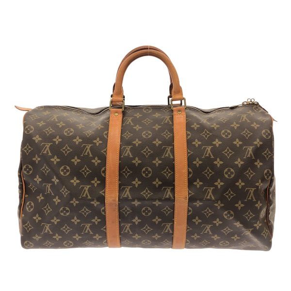 37941710 3 Louis Vuitton Keepall Monogram Canvas Boston Bag Brown