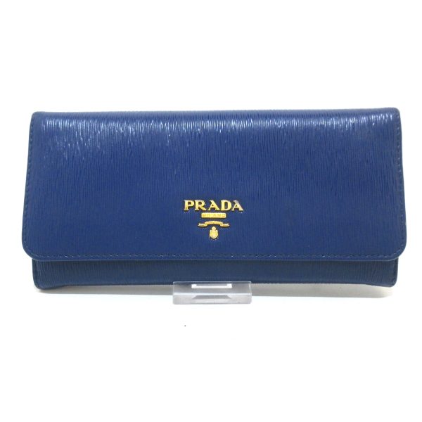 37944962 1 Prada Long Wallet Leather Blue