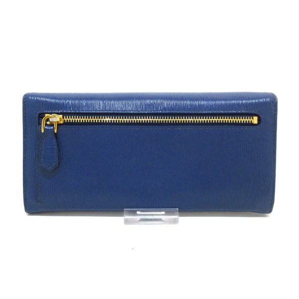 37944962 2 Prada Long Wallet Leather Blue