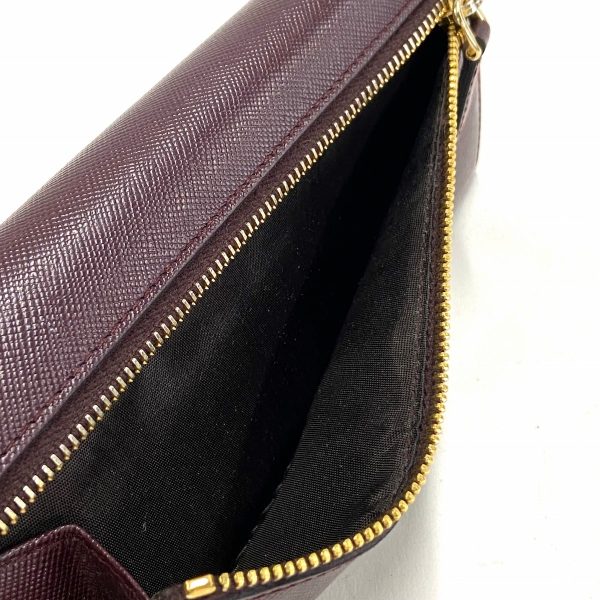 37950404 5 Prada Long Wallet Leather Bordeaux Ivory