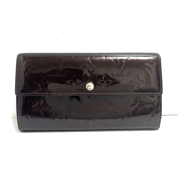 37955933 1 Louis Vuitton Portefeuille Sara Patent Leather Long Wallet Amarant