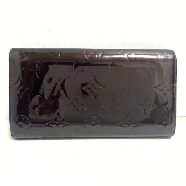 37955933 2 Louis Vuitton Portefeuille Sara Patent Leather Long Wallet Amarant