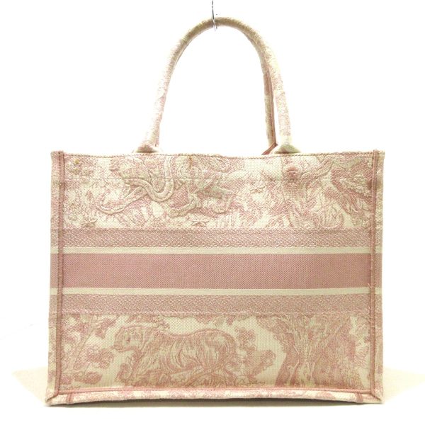 37955982 3 Dior Book Tote Medium Bag Toile de Jouy Embroidery Ivory Pink