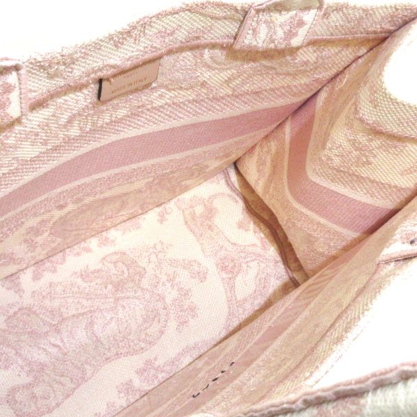 37955982 6 Dior Book Tote Medium Bag Toile de Jouy Embroidery Ivory Pink