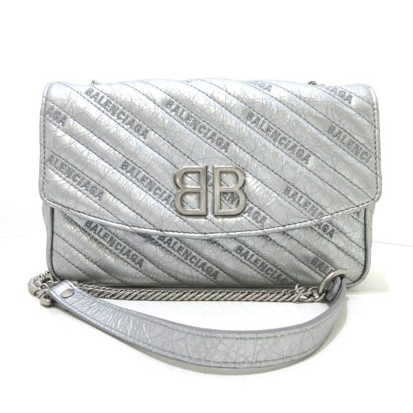 37957334 1 Balenciaga Quilted Leather Shoulder Bag Silver