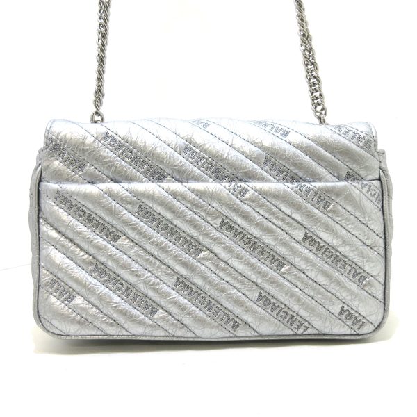 37957334 3 Balenciaga Quilted Leather Shoulder Bag Silver