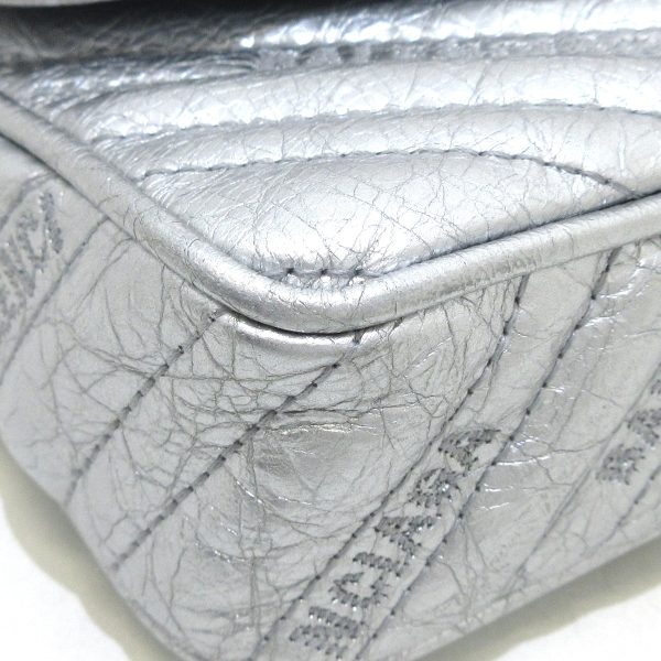 37957334 5 Balenciaga Quilted Leather Shoulder Bag Silver