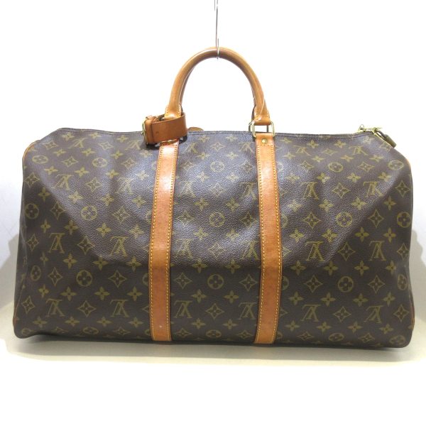 37957609 3 Louis Vuitton Keepall Monogram Canvas Boston Bag Brown