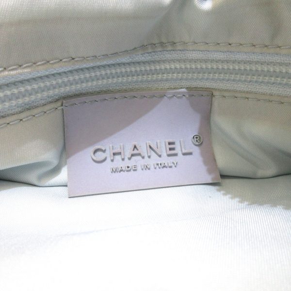 37957623 7 Chanel Sports Line Boston Bag Nylon Gray Beige