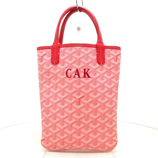 37997737 1 Goyard Poitier Coated Canvas Leather Handbag Pink Rose Pink