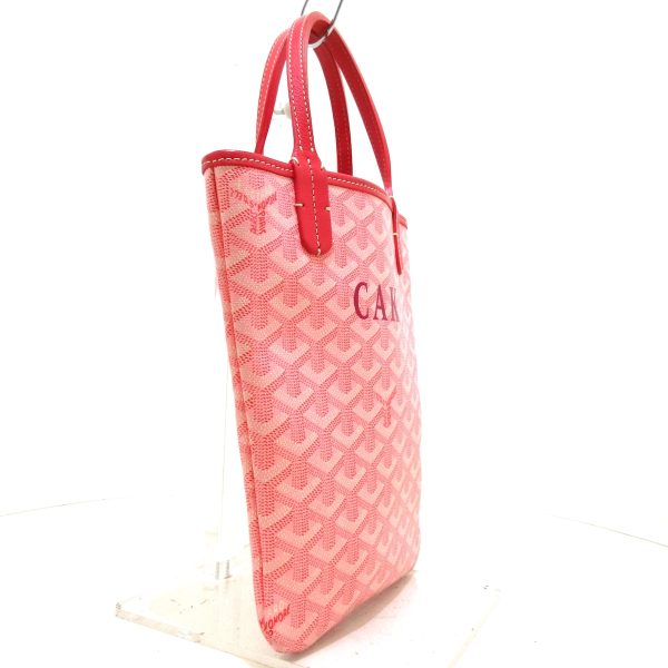 37997737 2 Goyard Poitier Coated Canvas Leather Handbag Pink Rose Pink