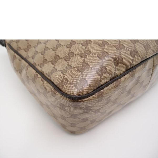 38056 7 Gucci GG Crystal Semi Shoulder Bag Brown