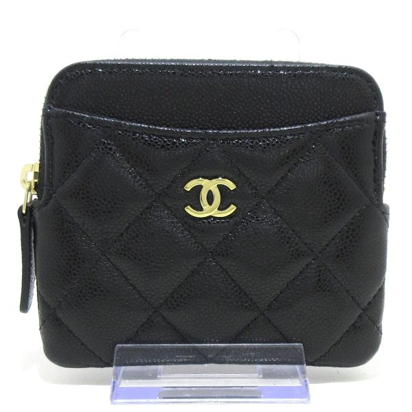 38066293 1 Chanel Matelasse Coin Case Gold Hardware Caviar Skin Black