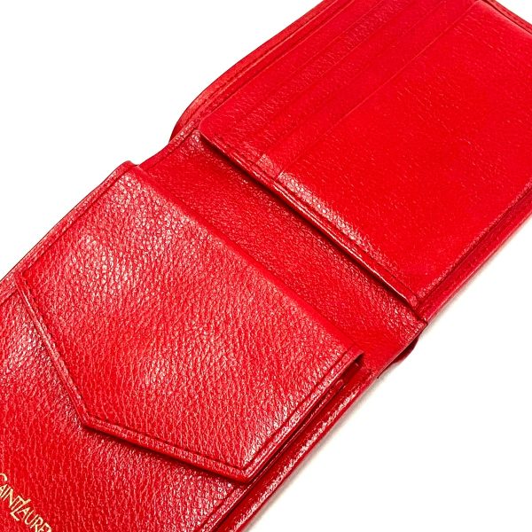 38067693 3 Yves Saint Laurent Leather Bifold Wallet Red