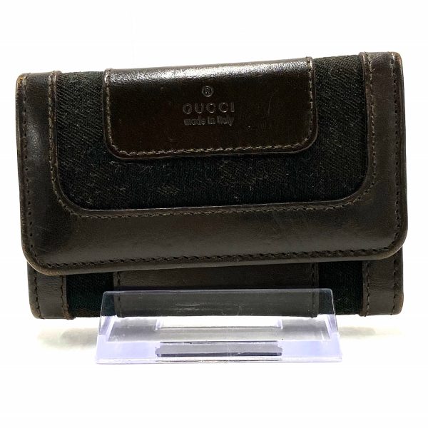 38067704 1 Gucci Key Case 6 Hooks Leather PVC Dark Brown