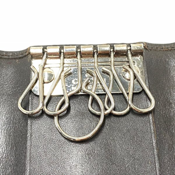 38067704 4 Gucci Key Case 6 Hooks Leather PVC Dark Brown