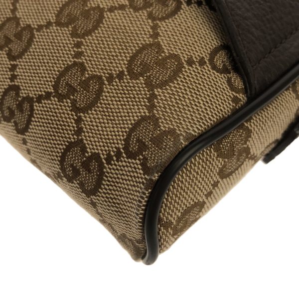 38067844 5 Gucci GG Pattern Jacquard Leather Waist Pouch Beige Dark Brown