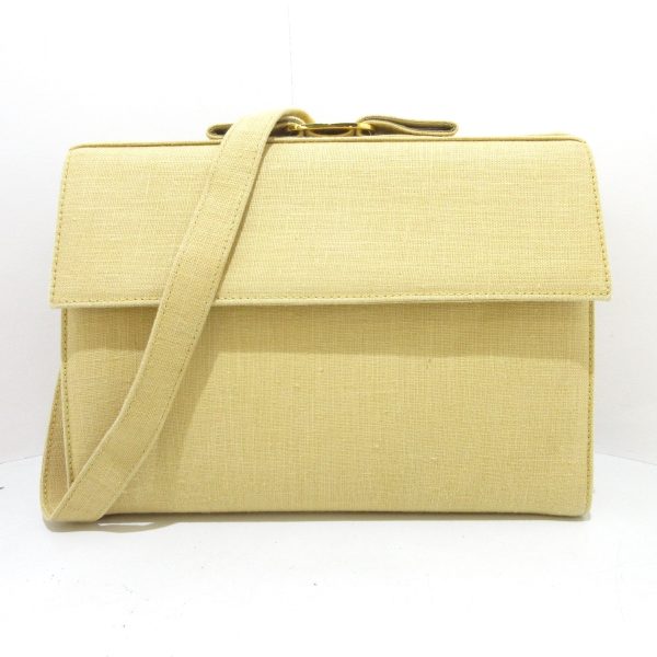 38070484 1 Salvatore Ferragamo Vara Shoulder Bag Yellow Linen