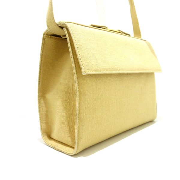 38070484 2 Salvatore Ferragamo Vara Shoulder Bag Yellow Linen