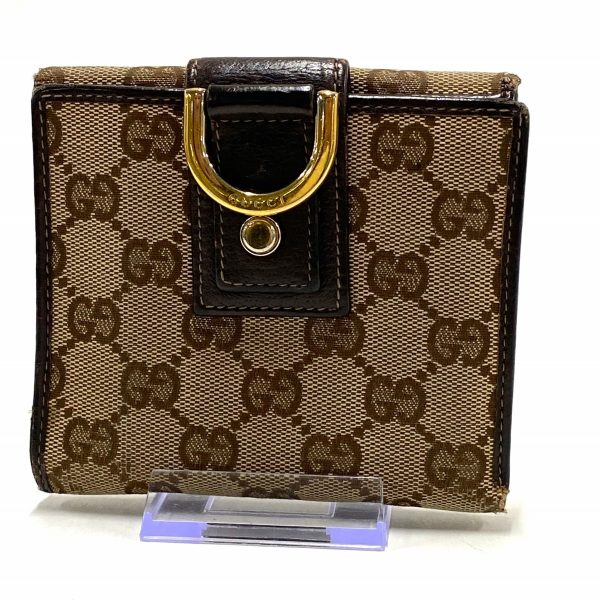 38077029 1 Gucci Abby GG Pattern Jacquard Leather W Hook Wallet Dark Brown Brown