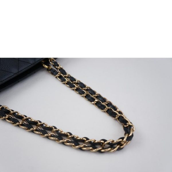 38143 3 Chanel Matelasse Caviar Chain Handbag Bag Black