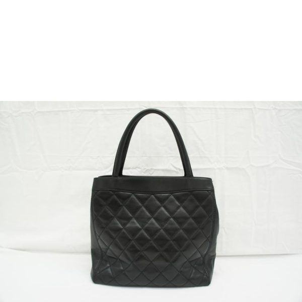 38163 2 Chanel Leather Tote Bag Black