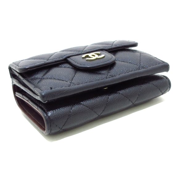 38247118 9 Chanel Classic Small Flap Wallet Matelasse Trifold Wallet Caviar Skin Black